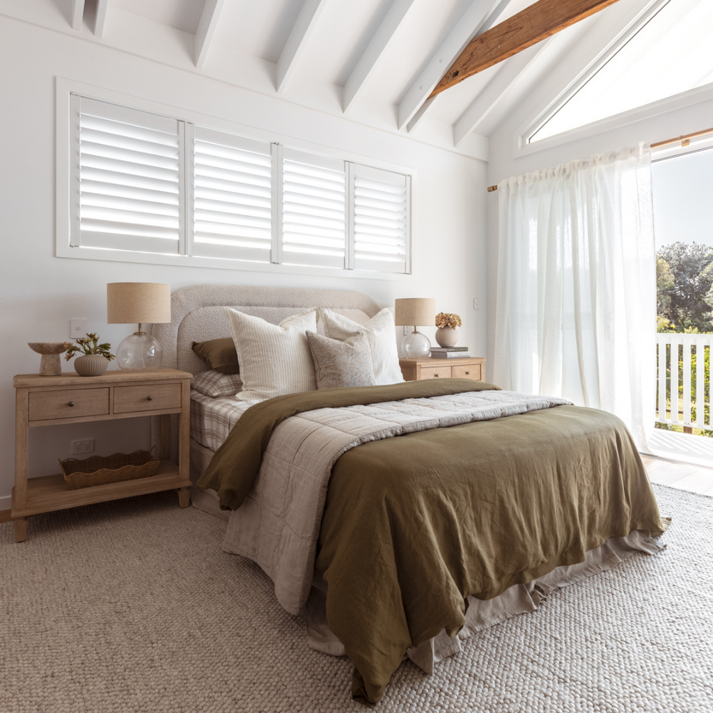 Olive Green Linen Bedding Set