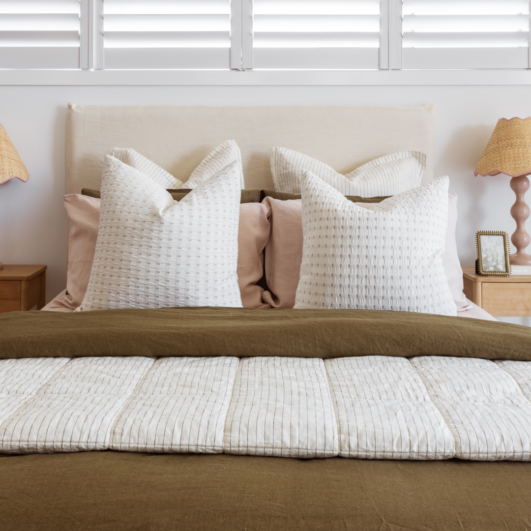 Soft Pink Linen Pillowcase