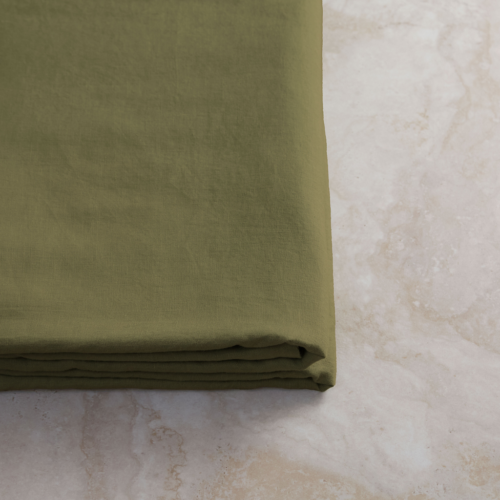 Olive Linen Green Duvet Set