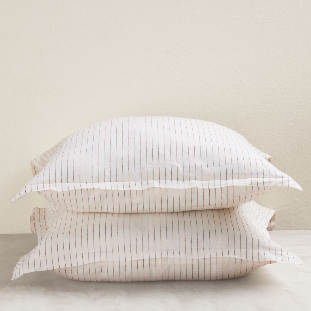 Sandalwood Pencil Striped European Pillowcase (Set of 2)