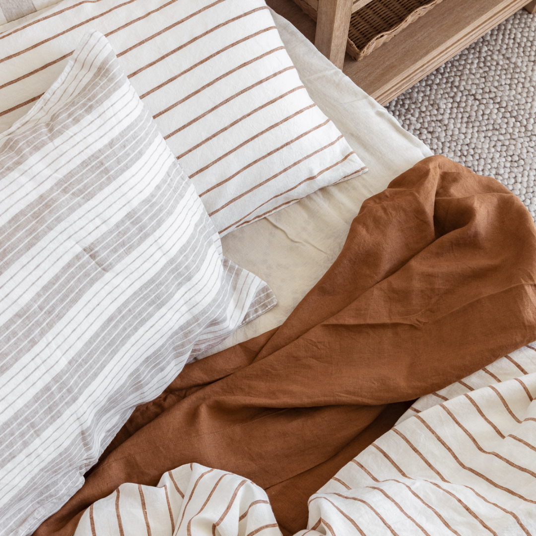 Sandalwood Striped Duvet Set