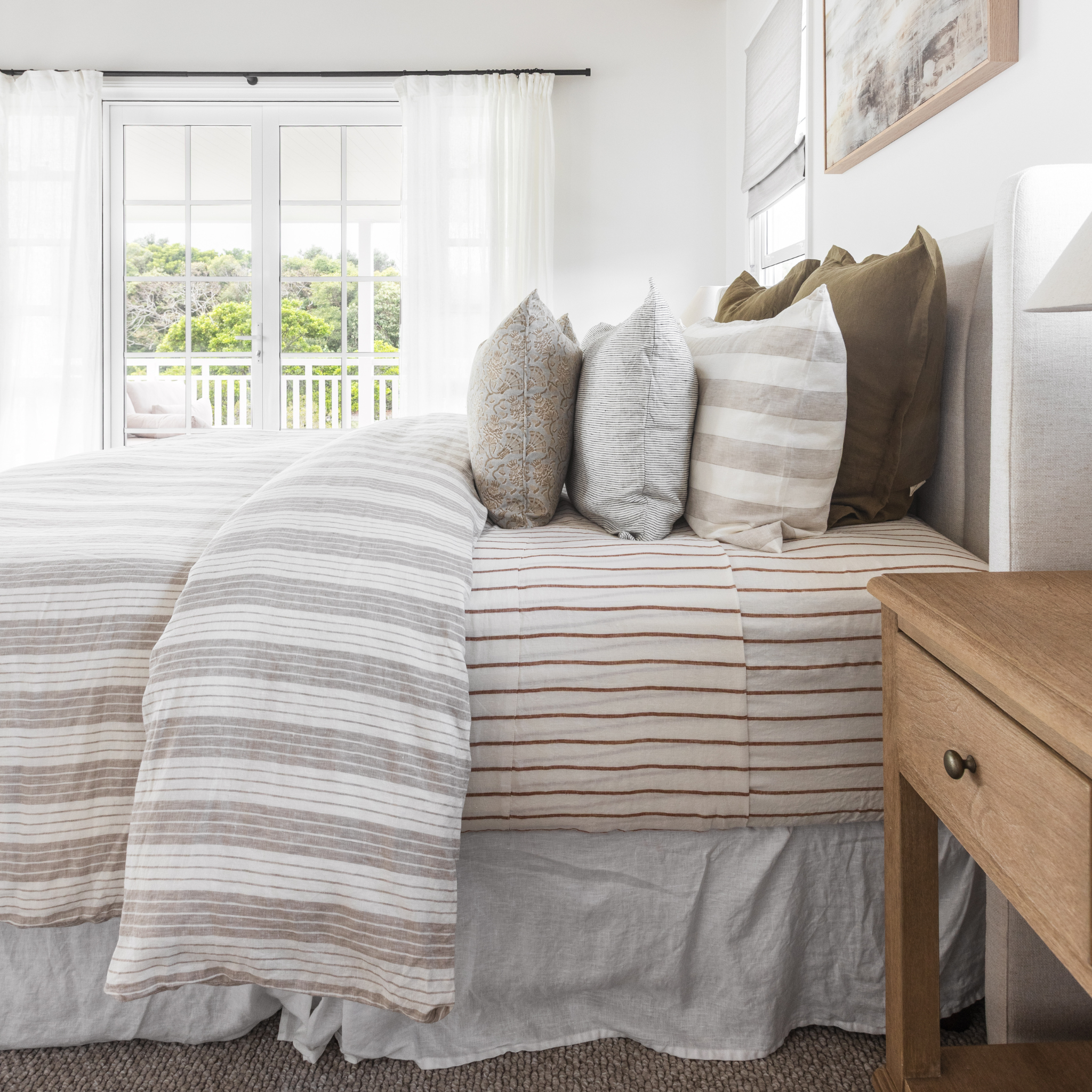 Stripey Linen Bedding