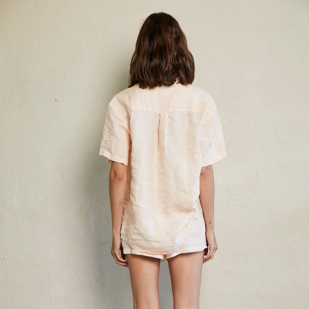 Peach Linen Pyjama Set