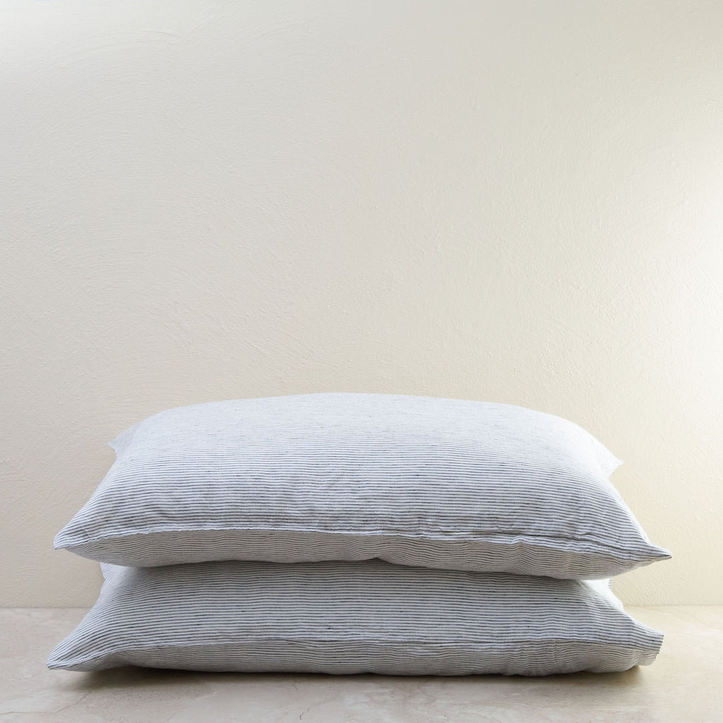 Pinstripe Standard Linen Pillowcase