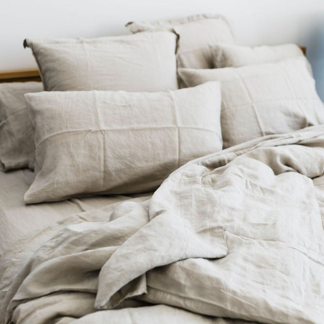 Dove Grey Linen Duvet Cover